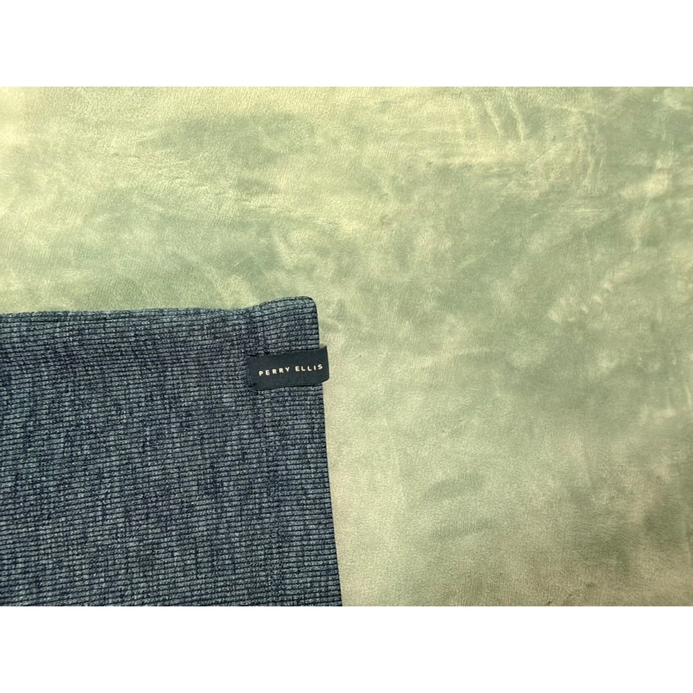 Perry Ellis Mens XL Blue Heathered Quarter Zip Short Sleeve Polo Shirt - Picture 3 of 7
